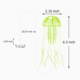 WishLotus 2 PCS Jellyfish Fish Tank Decorations, Simulation Jellyfish Plant Ornament, Fish Tank Jellyfish Glow Decorations, Fish Tank Decorations Suitable for Various Fish Tank/Aquarium (S, Yellow)