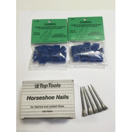 Horseshoe Nails (50 nails) & Lead & Glass Stop Blocks (2 bags)