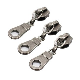 YaHoGa Pack of 50 Antique Silver Nonlock Zippers for Endless Zip Sold by the Metre 6 mm Spiral (Antique Silver)