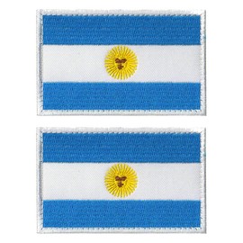 2 PCS AliPlus Argentina Flag Patches Embroidered Tactical Military Morale Patch Applique Fastener Hook and Loop