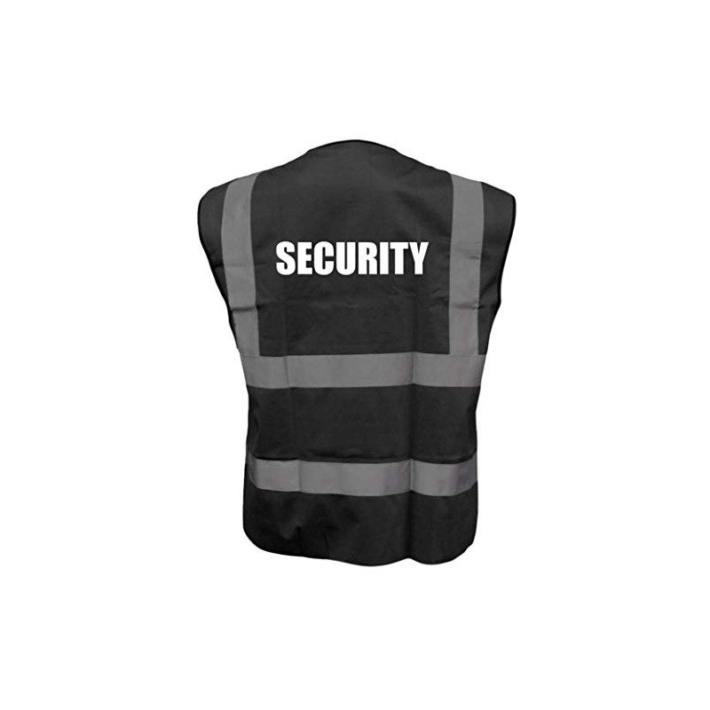 Security Printed Black Hi Vis Vest/Waistcoat, Security Officer, Security Guard