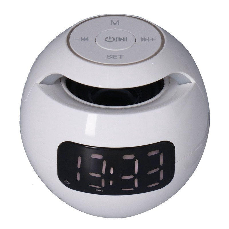 Multifunctional Bluetooth 5.0 Alarm Clock Speaker Rechargeable Ball Shape Portable