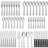 LIANYU 65-Piece Silverware Flatware Set for 10, Plus Steak Knives