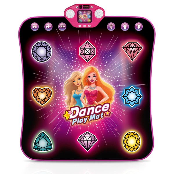 Dance Mat for Kids Age 3-12 - 8 Buttons Light Up Dancing Mat 7 Playing Modes with Bluetooth & Built-in 8 Songs Dance Pad - Musical Dance Mat Toy for 3-12 Year Old Girls Boys