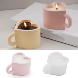 Heart Cup Candle & Resin Mold - Resin Casting Silicone Molds for Home Decor & Candle Making Wave Spiral Mold