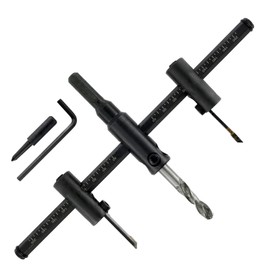 YFFSFDC Free Cone Free Cone Cemented Carbide Metal Wood Circle Hole Saw Bit Cutter for Charging Drills, Adjustable, DIY Tool, New Construction Materials, Acrylic Plates, For Carpentry, Electric Drill, Black (Diameter 1.2 - 7.9 inches (30 - 200 mm)