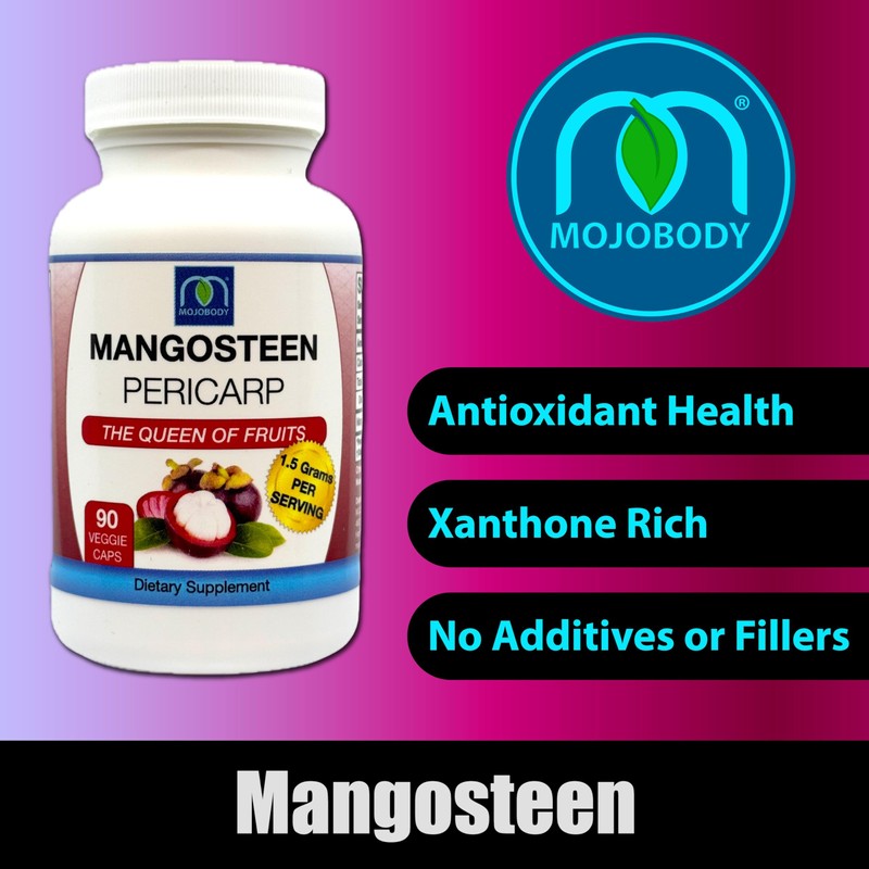 MOJObody Freeze Dried Mangosteen Pericarp Capsules, 1.5 Grams per Serving,