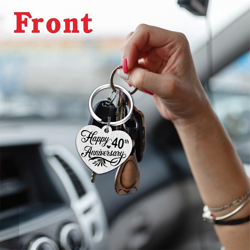 Tangvo 40th Anniversary Keychain - Happy 40 Years Wedding Anniversary