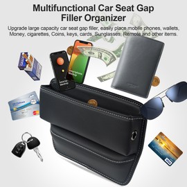 Unbranded Car Seat Gap Filler Accessories Phone Holder Storage Box Organizer W-Cable Hole