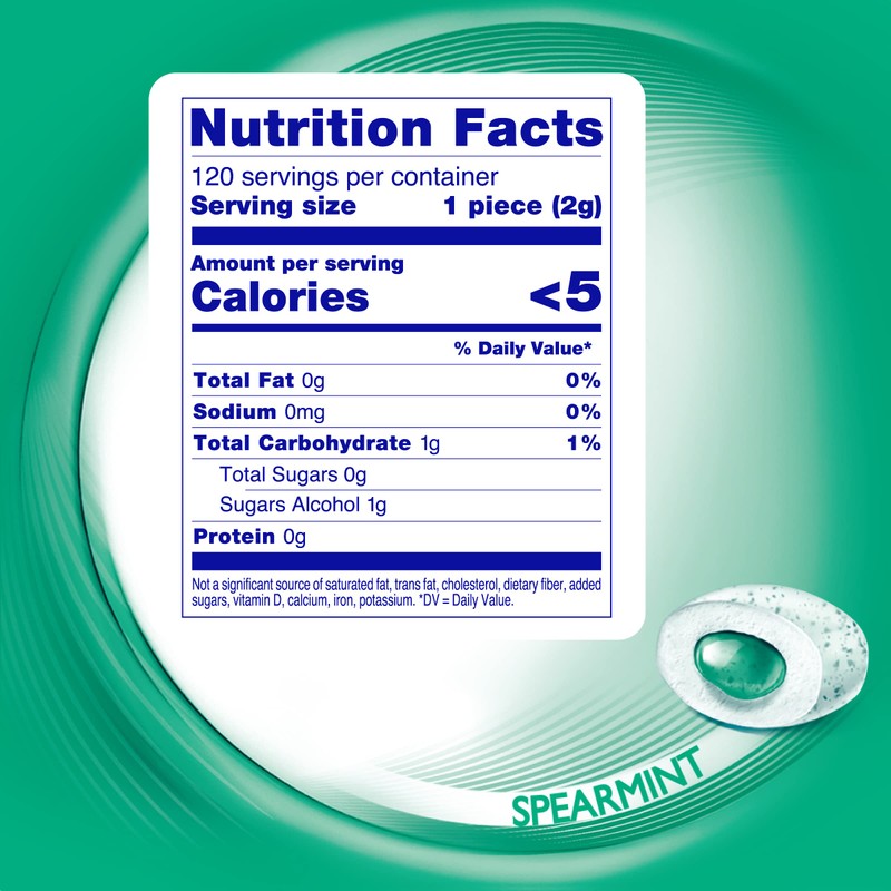 Mentos Pure Fresh Sugar-Free Chewing Gum with Xylitol, Spearmint, 120