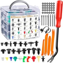 925 Piezas Grapas Automotrices, SOZOMO Clips de Retención de Coche, Negro Remaches de PláStico Sujetador, Clips de Fijación de Parachoques de Plástico