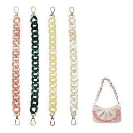 4 Colors 37cm Acrylic Purse Strap, Purse Decoration Chain Strap with Light Gold Alloy Swivel Clasp, Short Acrylic Chain for Shoulder Bag, Handbags, Crossbody
