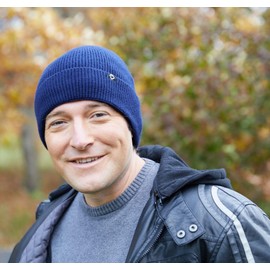 Funky Junque - Gorro de invierno unisex para hombres y mujeres, con forro de terciopelo de punto, gorro de esquí, marino, Talla única