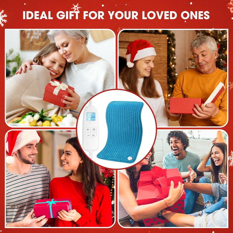 FluffyWarmth Heating Pad for Back, Blue 17''x33''