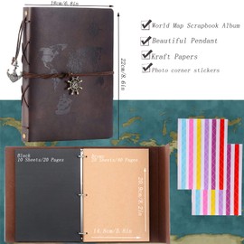 Zeeyuan DIY Photo Album, 60 Pages, 22 x 27.3 cm, Guest Book, Wooden Photo Book with Photo Corners for Valentine's Day, Birthday, for Couples, Friends