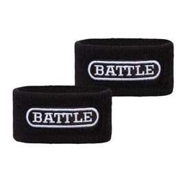 Battle Sports Thick Football Armbands- Wrist Bands for Football, High-Performance Bands with Ultra-Soft Material to Wick Away Sweat and Keep Hands Dry- Includes 2 Wrist Bands (Black)