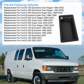 JDMSPEED New Rear Cargo Door Handle & License Plate Tag Bracket Replacement for Ford Van E150 E250 E350