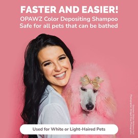 OPAWZ Color Depositing Shampoo for Dogs, Semi-Permanent Dog Hair Dye Coloring Safe Shampoo, Non-Toxic Colorwash Shampoo for Pets (Pink, 2.1 fl.oz / 60mL)