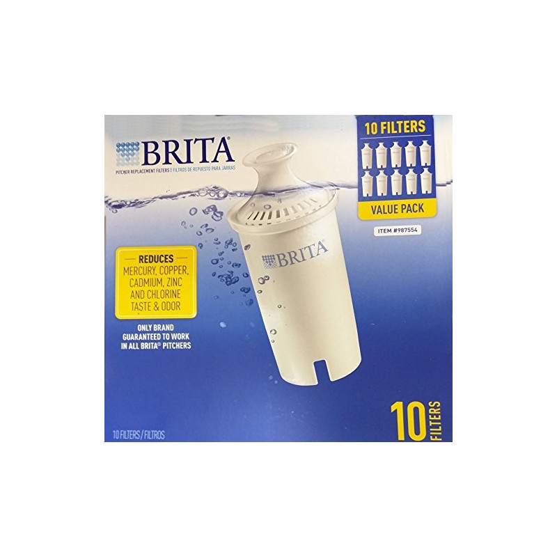 Brita 060258359916 987554 Pitcher Replacement Filters, Pack of 10, 10Ct,