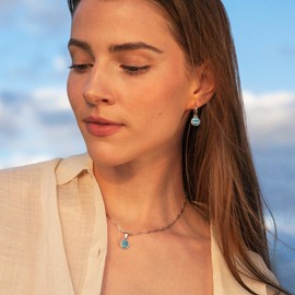 Silber Kettenanhänger mit Stein in dunkelgrün • Charm zum Wechseln • passend für eine Vielzahl von Ketten • Edelstahl & recyceltes Glas • MIX AND MATCH