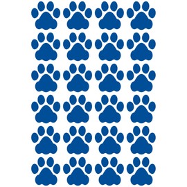 LiteMark Dog Paw Print Stickers, Classroom Decor Floor Decals for Pet Shops, Schools, Daycare, Removable Matte Finish Self Adhesive Stickers - (3 Inch, Blue, 24 Pcs)