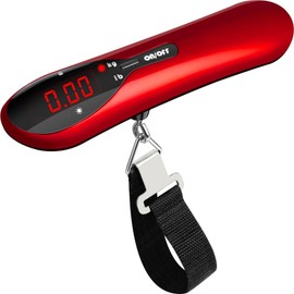 Luggage Scale Portable Digital Weight Scale for Travel with Tare Function 110 Lb/ 50Kg Capacity (Red)