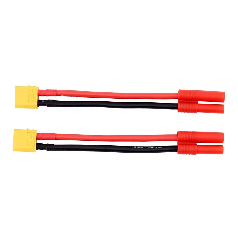 OliRC 2pcs XT60 Male to HXT 4MM Bullet Connector/Adapter 12