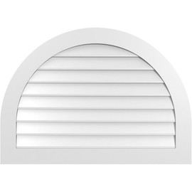 Ekena Millwork GVPRT42X3001SN Round Top Surface Mount PVC Gable Vent, Factory Primed White