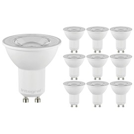 Pack of 10 Integral LED ILGU10DD120 6w GU10 LED spot Bulb (3000k, dimmable, 36° Beam, 600lm =75w) [Energy Class E]
