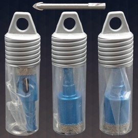 1" (25mm) Diamond Hole Saw Drill Bits Set - Includes 2 Pcs Diamond Core Drill Bits & 1 Pc Hole Pilot Drill Bit, for Tile Marble Granite Glass (3/8" Hex Shank)