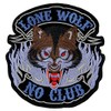 Large Lone Wolf No Club Back Patch - 21.5 x