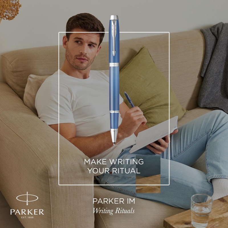 Parker IM Writing Rituals Rollerball Pen, Quiet Blue Case with
