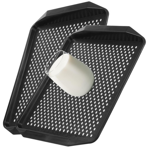 2 Pcs Large Non Slip Serving Tray with Grippy Dots,