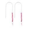 InfinitygemsArt Pink Tourmaline Beaded Gemstone Threader Dainty Earring Pair -