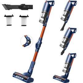 whall Cordless Vacuum Cleaner, Upgraded 25Kpa Suction 280W Brushless Motor Cordless Stick Vacuum Cleaner, Lightweight Handheld Vacuum for Home Pet Hair Carpet Hard Floor, up to 55mins Runtime,Blue