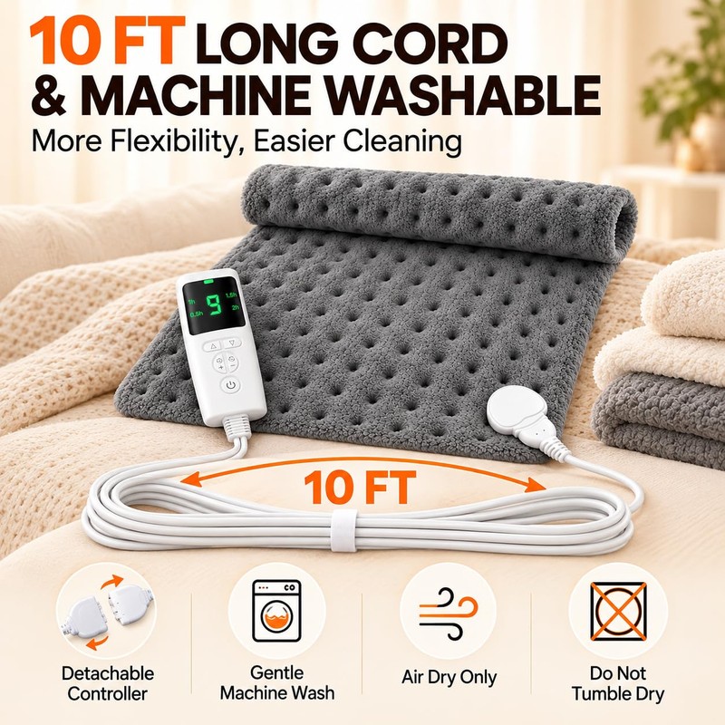 Heating Pad for Back, 17 x 33 in, 9 Heat