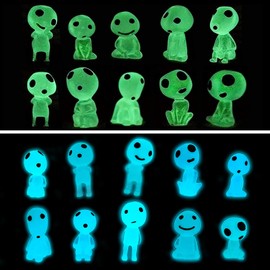 POPKER 20Pcs Glow in The Dark Tree Elves, Fairy Garden Accessories, Mini Luminous Ghost Gnomes, Miniature Landscape Decorations, Lawn Yard Patio Plant Decor, Terrarium Kit, Gift