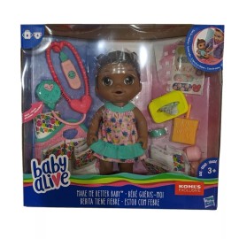 Hasbro Baby Alive Make Me Better Baby Doll African American Check Temp Drinks & Pees