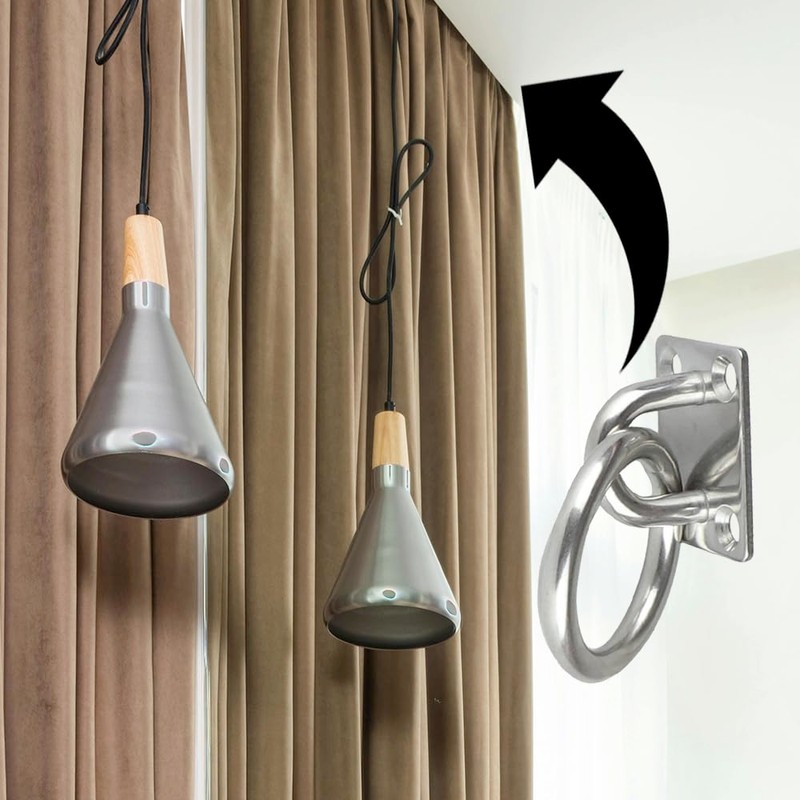 BuuyyBann 4 Pcs Stainless Steel Ceiling Hook Durable Square Pad