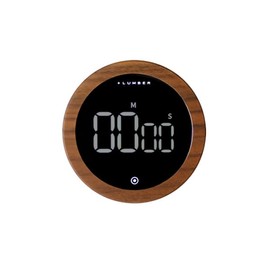 "DIGITAL DIAL TIMER" LED Lighted Wood Dial Timer Kitchen Timer (Walnut)