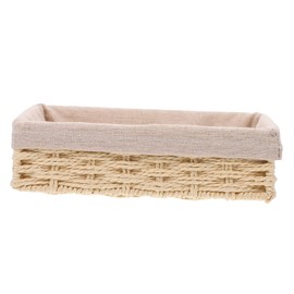 NOLITOY Handwoven Storage Basket Compartment Fabric Lined Woven Organizer for Home Office Nursery Sundries Container for Toys Clothes and Bathroom Essentials