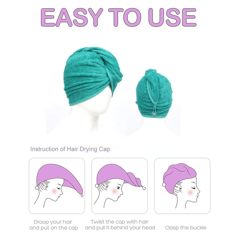 Luxury Hair Towel Wrap Quick Magic Dry Towelling Hair Turban