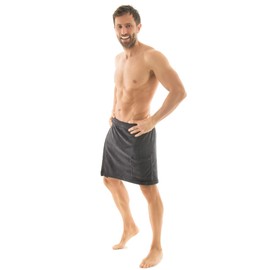 CelinaTex cuddly soft sauna sarong with hook and loop fastener and pocket for men and women; 2 sizes available; 100 % polyester, microfibre, coral fleece.