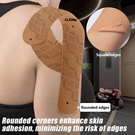 GJUMP Kinesiology Tape, 2 Rolls Original Cotton Elastic Athletic Tape, Sports Tape for Support and Recovery, 2in x 16ft Precut Strips, Pink