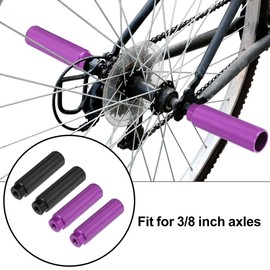 X AUTOHAUX 2 Pair 100x28mm Universal Aluminum Alloy Axle Rear Foot Pegs Footrests for BMX MTB Bike Bicycle Fit 3/8 Inch Black Purple