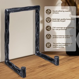 BEGINS Metal Vinyl Record Storage Holder, Forged Storage Stand, Black Heavy Duty LP Display Rack Organizer for Home, Studio, Record Player Setup