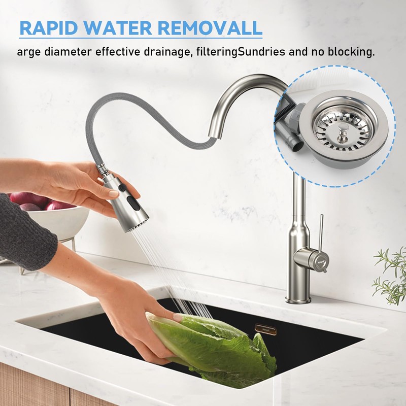 BDHYYM Drain Fitting Sink, 114 mm Siphon Kitchen Sink with