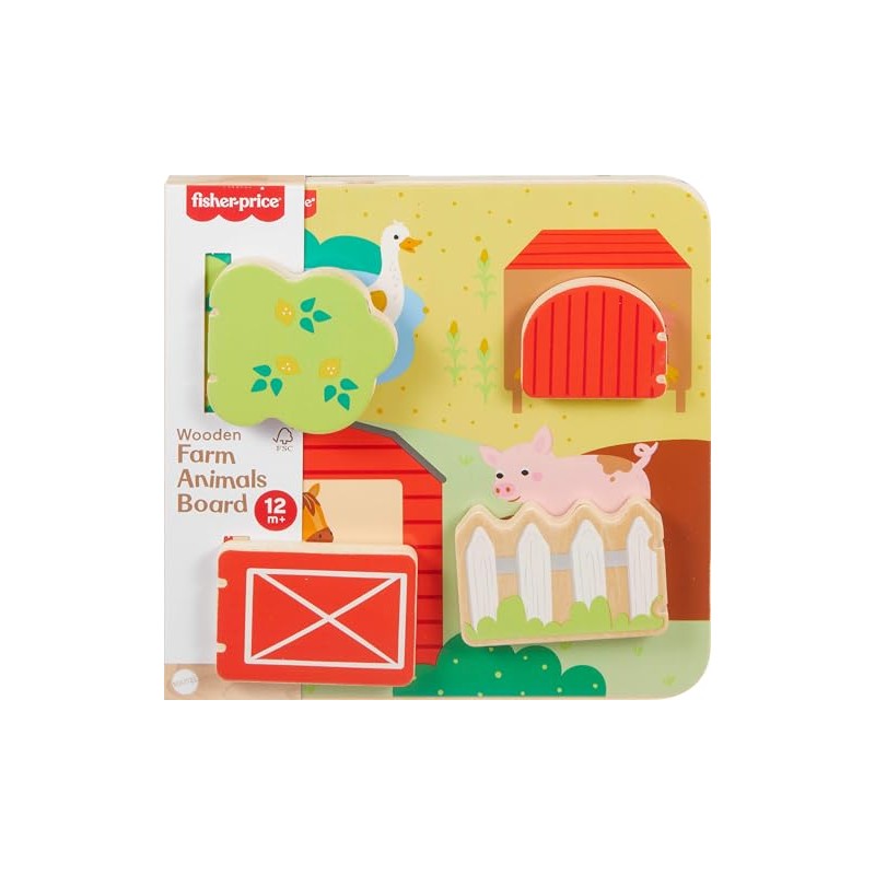 Fisher-Price Juguete para Bebés Tablero Animalitos de Madera para bebés