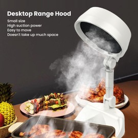 Portable Range Hood, Foldable Desktop Range Hood with 3 Speeds, Detachable Filter, Low Noise, Adjustable Height, Kitchen Exhaust Fan for BBQ Camping Hot Pot