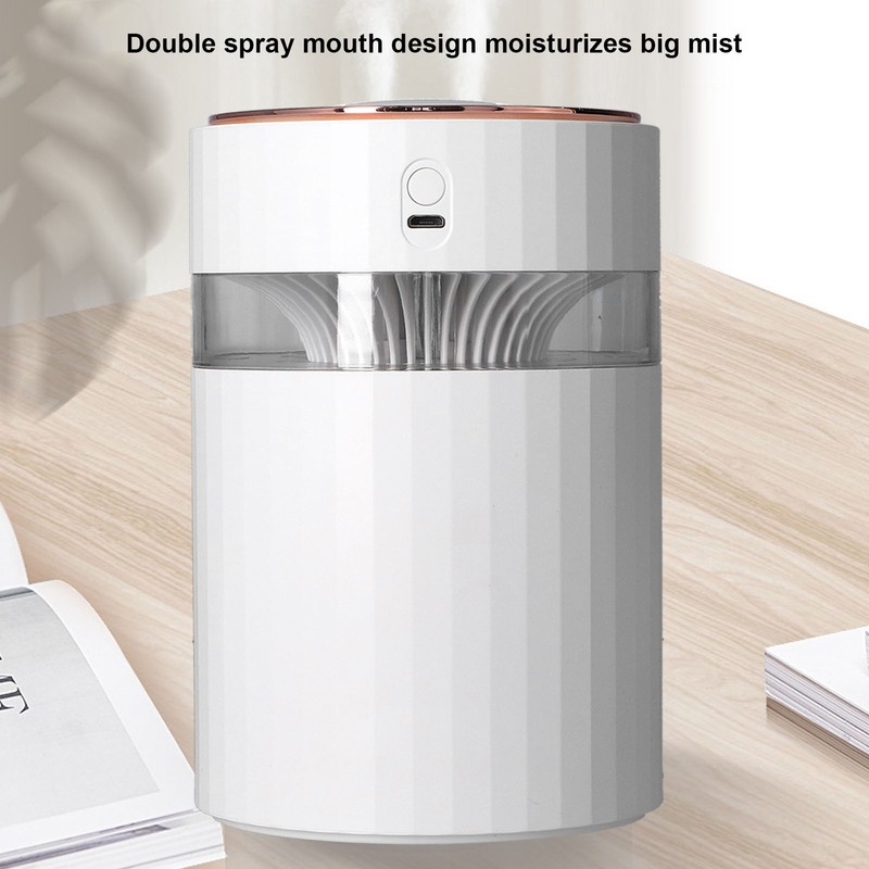 Humidifier Large Capacity Portable 900ml Mute Double Spray Design Desktop